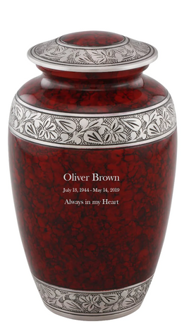 Modest Series - Classic Cloud Berry & Silver Cremation Urn - IUAL180-Berry