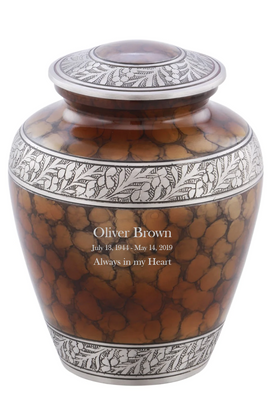 Modest Series - Elite Cloud Brown & Silver Cremation Urn - IUAL120-Brown