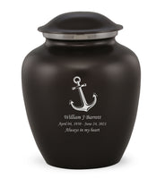 Custom Engraved Charcoal Elite Grace Cremation Urn - IUGR100