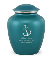 Custom Engraved Teal Elite Grace Cremation Urn - IUGR200