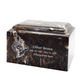 Aztech Black Grace Cultured Marble Urn - IUCM819