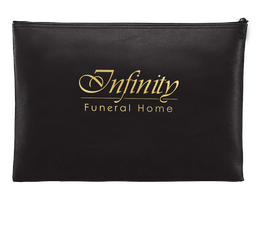 Vinyl Zippered Portfolios - Black - IUZPPORT100-Black