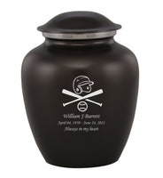 Custom Engraved Charcoal Elite Grace Cremation Urn - IUGR100