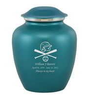 Custom Engraved Teal Elite Grace Cremation Urn - IUGR200