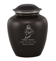 Custom Engraved Charcoal Elite Grace Cremation Urn - IUGR100