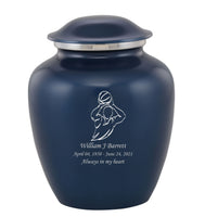 Custom Engraved Ultramarine Elite Grace Cremation Urn - IUGR400