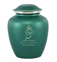 Custom Engraved Green Elite Grace Cremation Urn - IUGR600