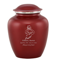 Custom Engraved Crimson Elite Grace Cremation Urn - IUGR300