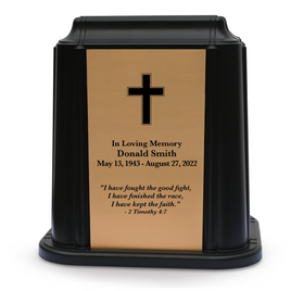 Crown Niche Urn - Cross (Black or White Color Available)