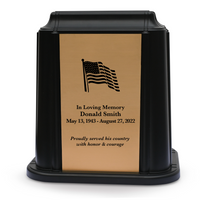 Crown Niche Urn - American Flag (Black or White Color Available)