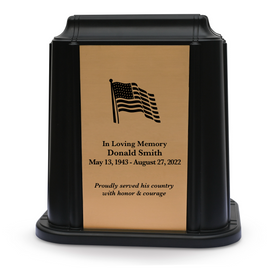 Crown Niche Urn - American Flag (Black or White Color Available)