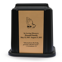 Crown Niche Urn - Praying Hands (Black or White Color Available)