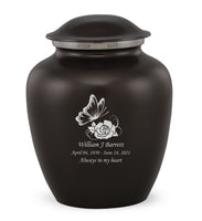 Custom Engraved Charcoal Elite Grace Cremation Urn - IUGR100