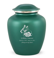 Custom Engraved Green Elite Grace Cremation Urn - IUGR600