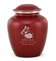 Custom Engraved Crimson Elite Grace Cremation Urn - IUGR300