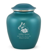 Custom Engraved Teal Elite Grace Cremation Urn - IUGR200