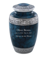 Classic Blue Cloud Alloy Cremation Urn - Overstock Deal