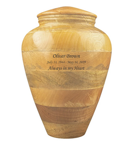 Artistic Infinity Light Striped Wooden Urn - IUWDART103