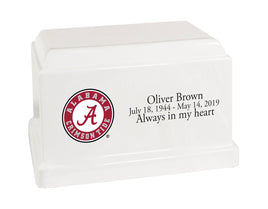 University of Alabama Crimson Tide White Cultured Marble Urn - CMALB100