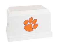 Clemson University Tigers White Cultured Marble Urn - CMCLM101