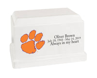 Clemson University Tigers White Cultured Marble Urn - CMCLM101