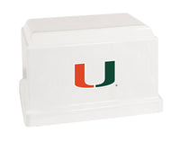 University of Miami Hurricanes White Cultured Marble Urn - CMMIA100