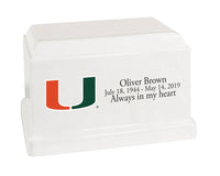University of Miami Hurricanes White Cultured Marble Urn - CMMIA100