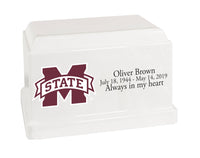 Mississippi State University Bulldogs White Cultured Marble Urn - CMMIST100