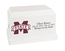 Mississippi State University Bulldogs White Cultured Marble Urn - CMMIST100
