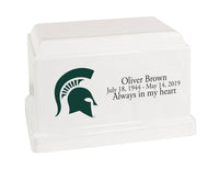 Michigan State University Spartans White Cultured Marble Urn - CMMST100