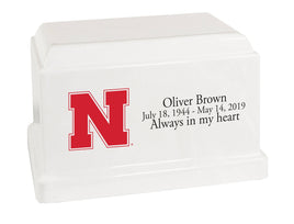 University of Nebraska Cornhuskers White Cultured Marble Urn - CMNBR100