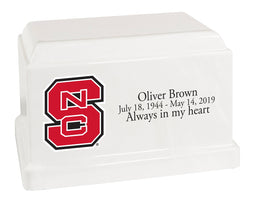 North Carolina State University Wolfpack White Cultured Marble Urn - CMNCSU100