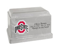 Ohio State University Buckeyes Silver Cultured Marble Urn - CMOHIO101