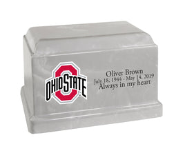 Ohio State University Buckeyes Silver Cultured Marble Urn - CMOHIO101