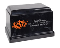 Oklahoma State University Cowboys Black Cultured Marble Urn - CMOKS100