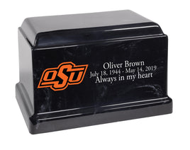 Oklahoma State University Cowboys Black Cultured Marble Urn - CMOKS100