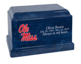 University of Mississippi Ole Miss Rebels Blue Cultured Marble Urn - CMOLM100