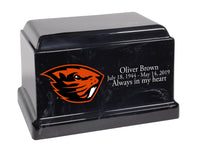 Oregon State University Beavers Black Cultured Marble Urn - CMORST100