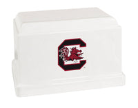 University of South Carolina Gamecocks White Cultured Marble Urn - CMSCG100
