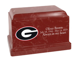 University of Georgia Bulldogs Red Cultured Marble Urn - CMUGA100