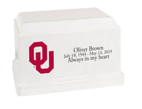 University of Oklahoma Sooners White Cultured Marble Urn - CMUOK101