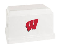 University of Wisconsin Badgers White Cultured Marble Urn - CMWIS100