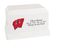 University of Wisconsin Badgers White Cultured Marble Urn - CMWIS100