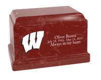 University of Wisconsin Badgers Red Cultured Marble Urn - CMWIS101
