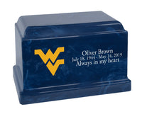 West Virginia University Mountaineers Blue Cultured Marble Urn - CMWVG100