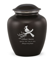 Custom Engraved Charcoal Elite Grace Cremation Urn - IUGR100
