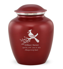 Custom Engraved Crimson Elite Grace Cremation Urn - IUGR300