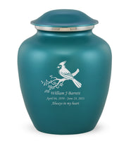 Custom Engraved Teal Elite Grace Cremation Urn - IUGR200