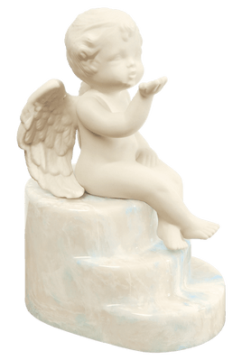 Blue Cultured Marble Cherub Infant Urn - IUCHERUB-Blue