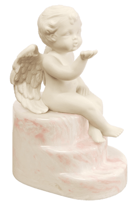 Pink Cultured Marble Cherub Infant Urn -IUCHERUB-Pink